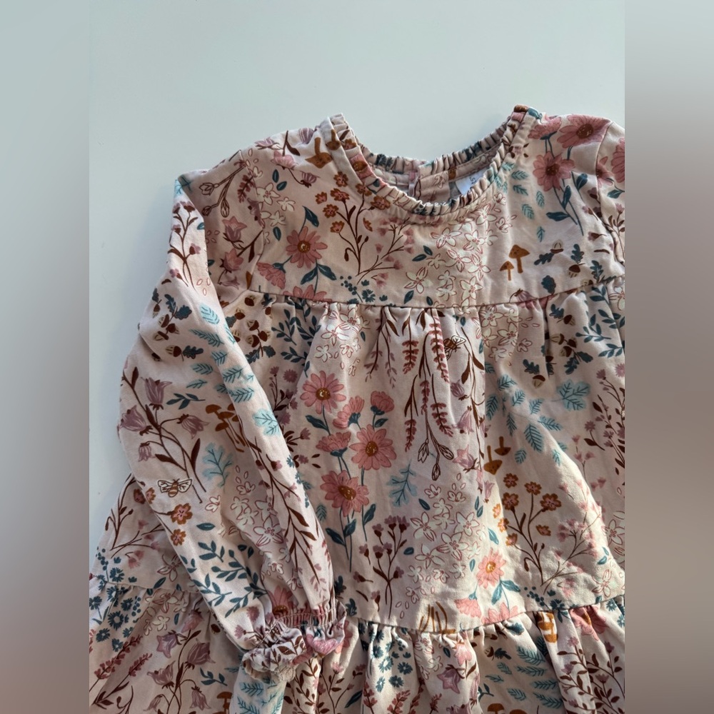 Modern Moments by Gerber Pink Floral Peplum Dress – Toddler Girls 2T - Picture 4 of 7